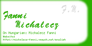 fanni michalecz business card